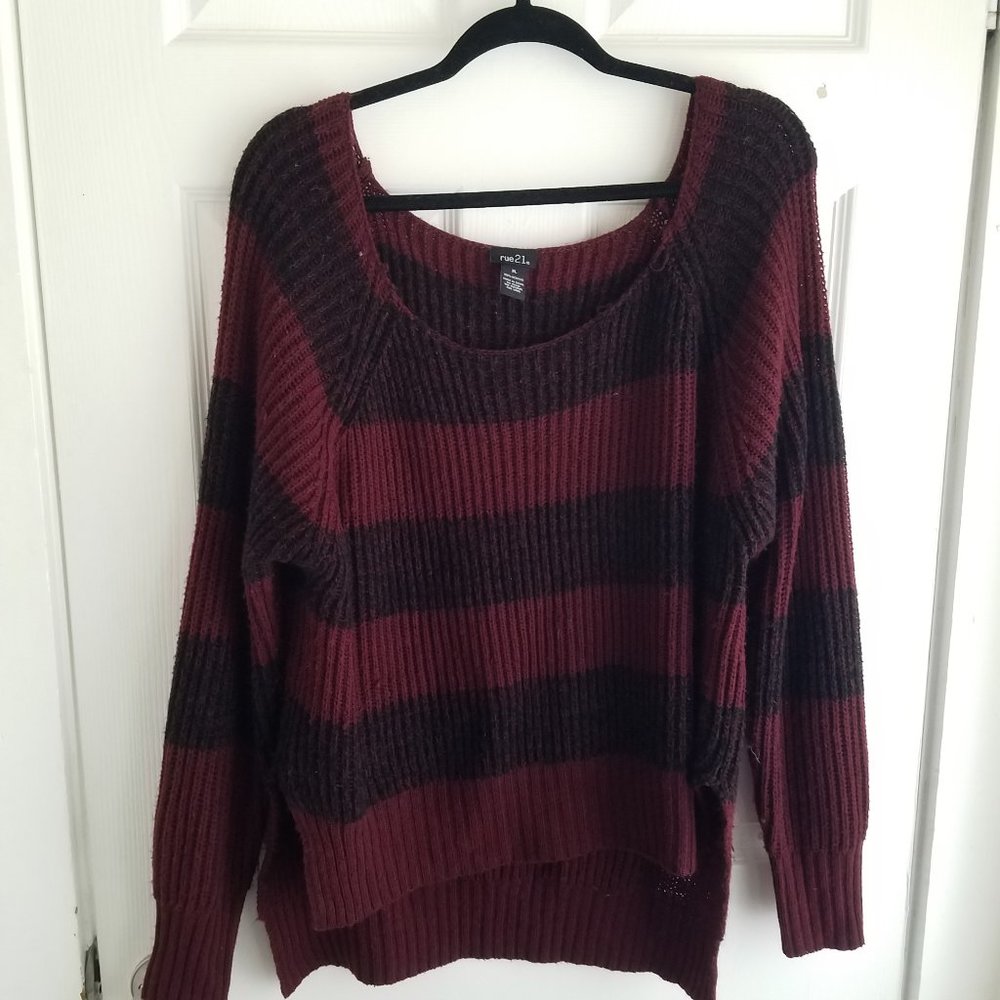 Striped slouchy sweater